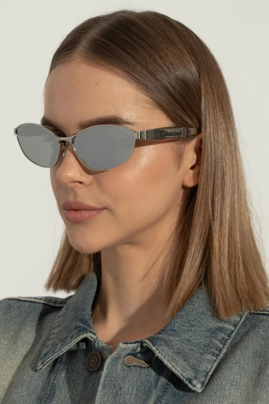 Balenciaga SILVER Sunglasses ‘Miami Round’