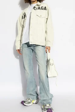 Balenciaga WHITE Denim jacket with logo