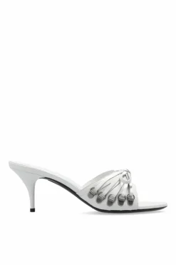Balenciaga WHITE Heeled Slippers 'Cagole'