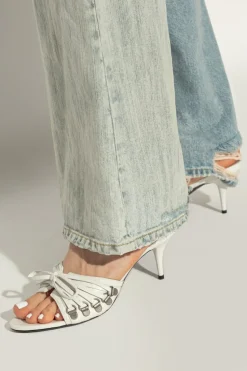 Balenciaga WHITE Heeled Slippers 'Cagole'