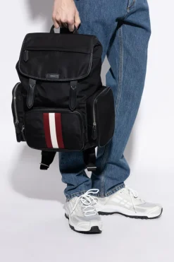 Bally BLACK Backpack with logo patch