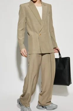 Balmain beige Loose fit pants with pleats