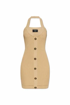 Balmain beige Off-shoulder dress