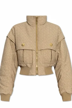 Balmain beige Padded jacket with detachable sleeves