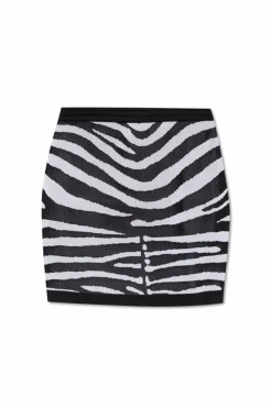 Balmain BLACK Animal Print Skirt