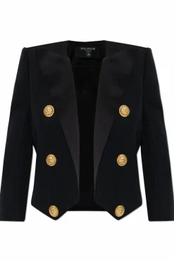 Balmain BLACK Blazer with satin lapels