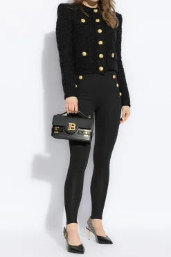 Balmain BLACK Blazer with a shimmering finish