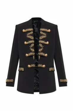 Balmain BLACK Blazer with embroidered pattern