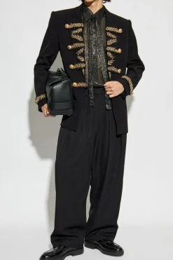 Balmain BLACK Blazer with embroidered pattern