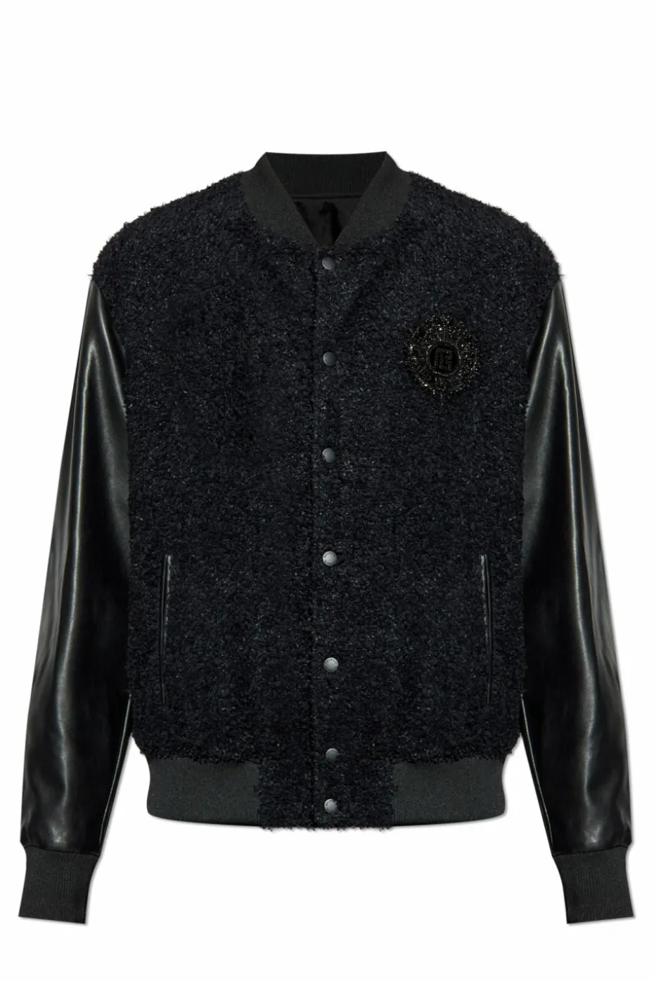 Balmain BLACK Bomber jacket with appliqué