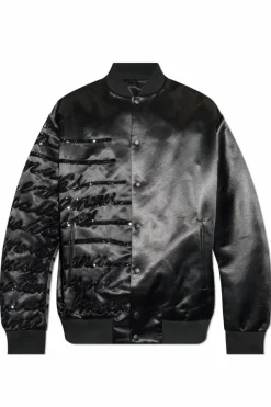 Balmain BLACK Bomber jacket with shimmering appliquƩs