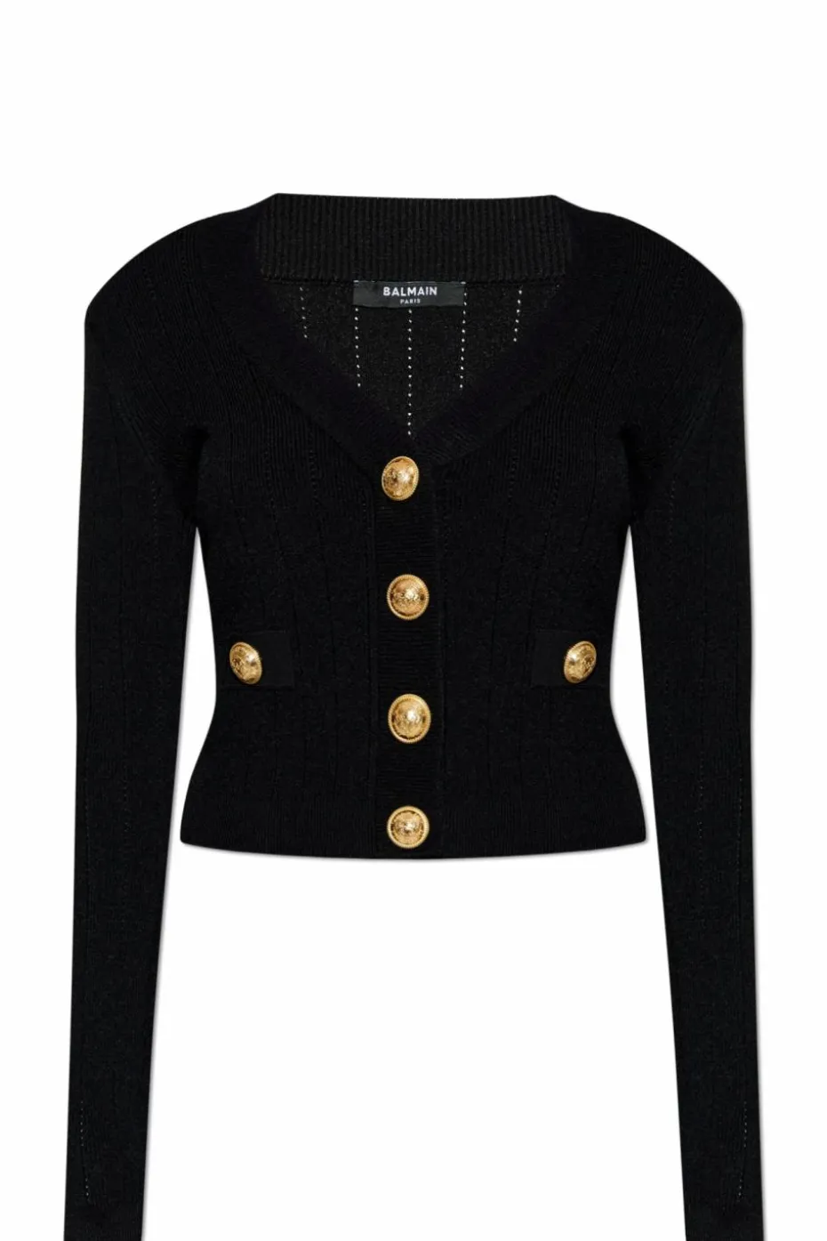Balmain BLACK Cardigan with V-neck