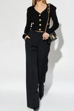 Balmain BLACK Cardigan with V-neck