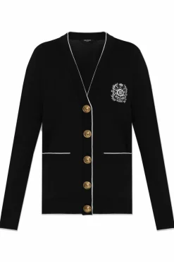 Balmain BLACK Cardigan with pockets