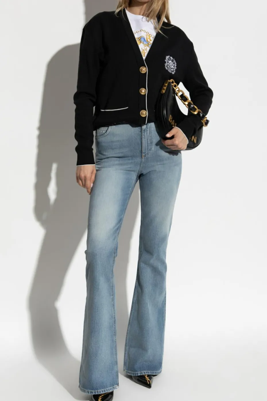 Balmain BLACK Cardigan with pockets