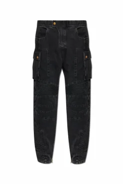 Balmain BLACK Cargo style jeans