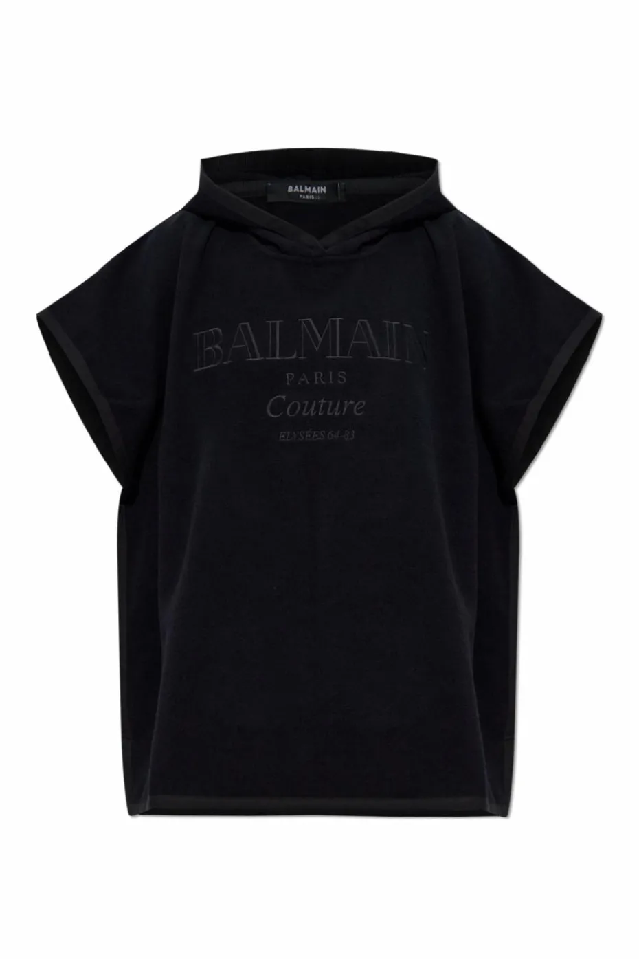 Balmain BLACK Cotton poncho