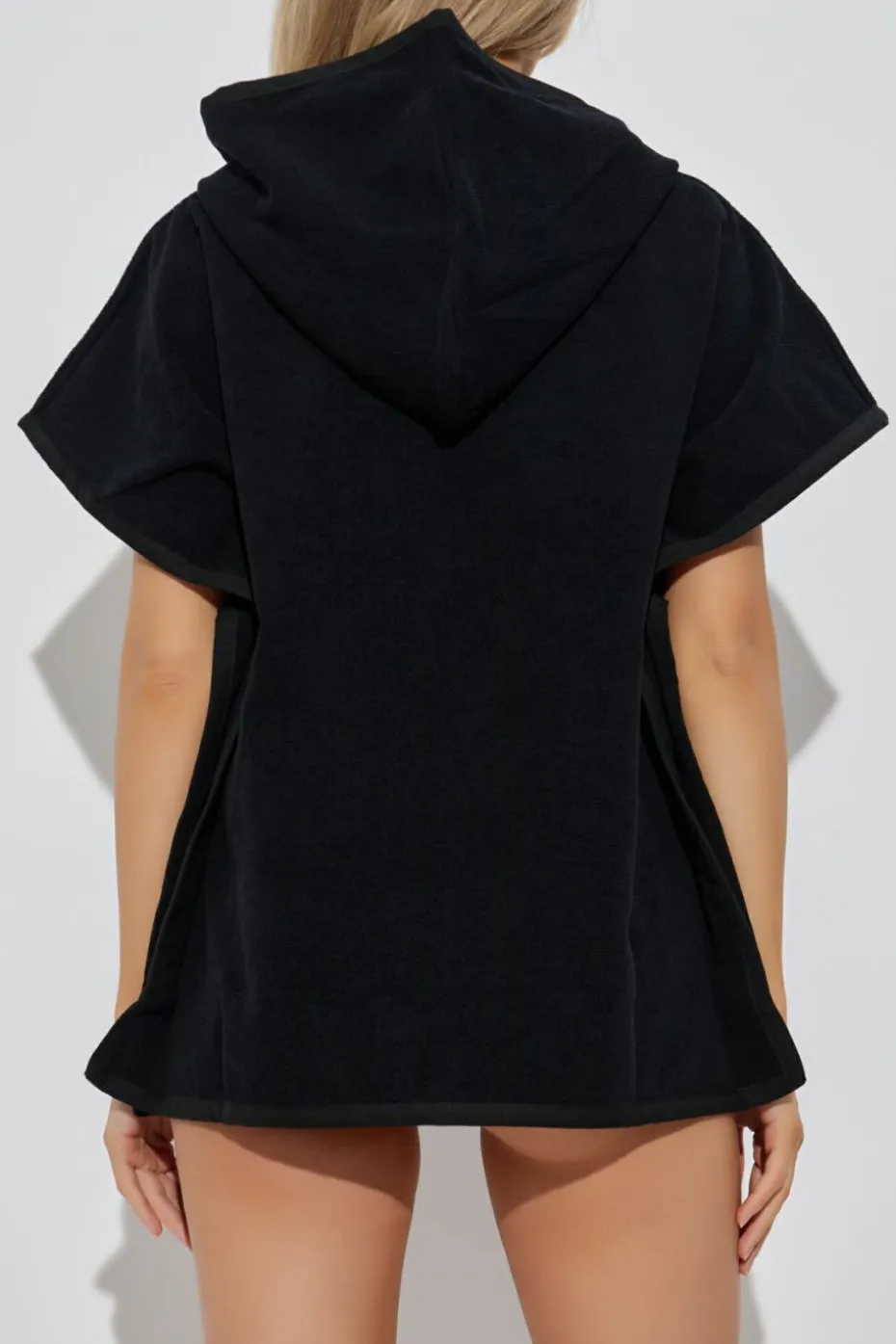 Balmain BLACK Cotton poncho