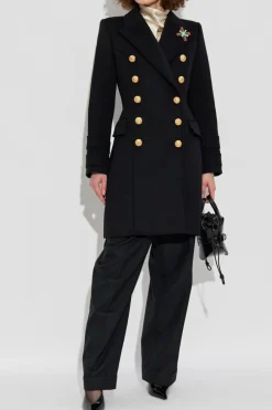 Balmain BLACK Double-breasted coat