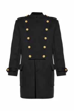 Balmain BLACK Double-breasted coat