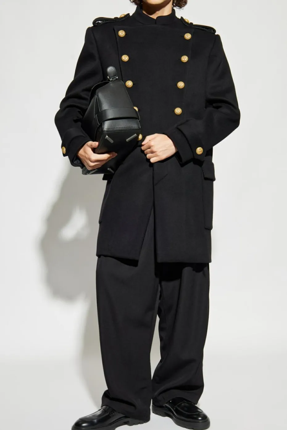 Balmain BLACK Double-breasted coat