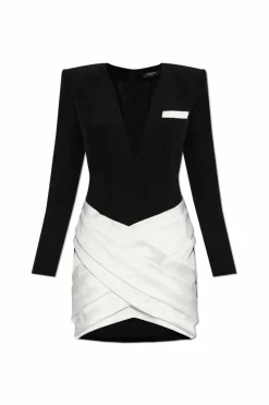 Balmain BLACK Dress with decorative draping