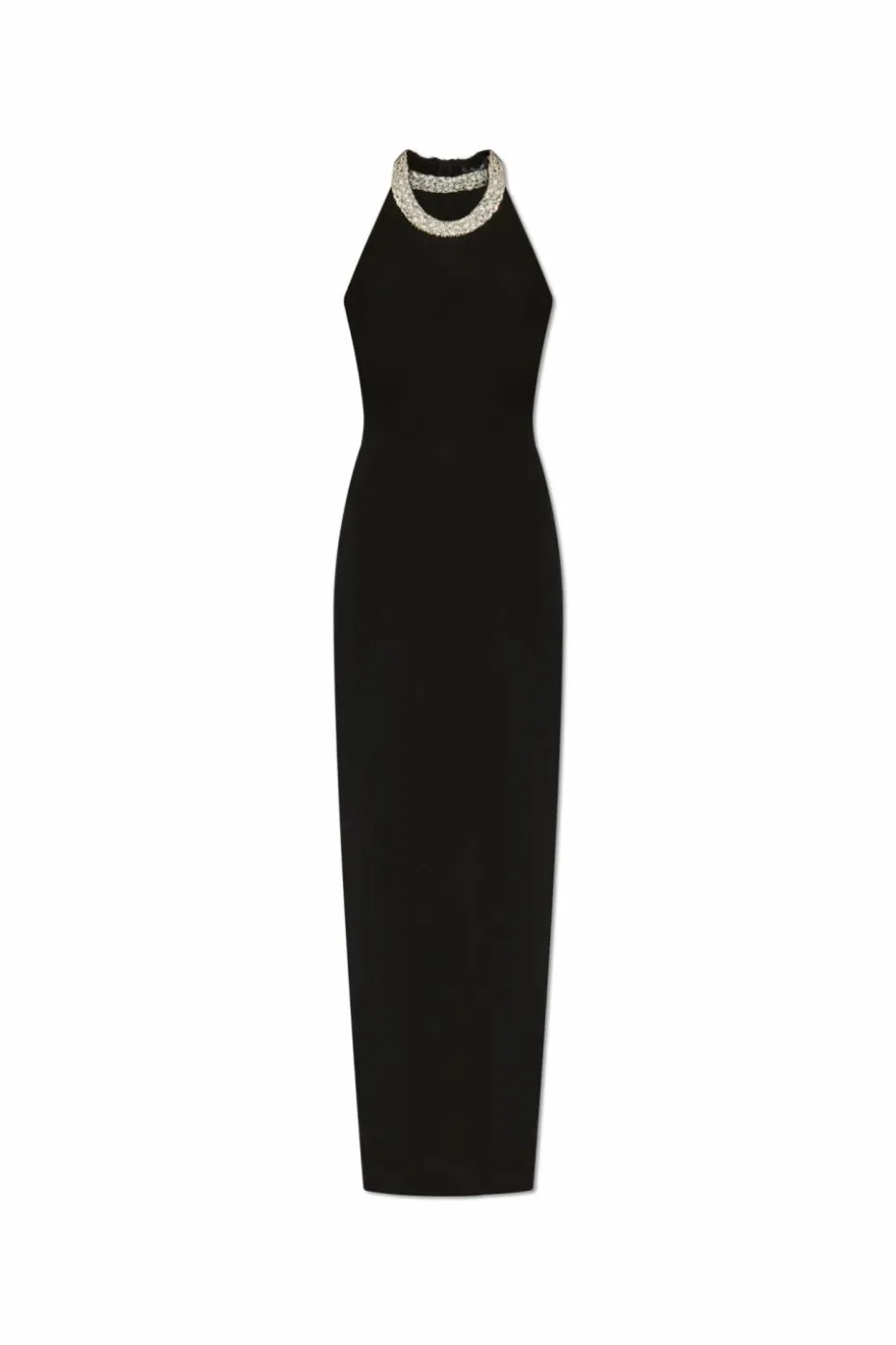 Balmain BLACK Dress with shimmering crystals on the neckline