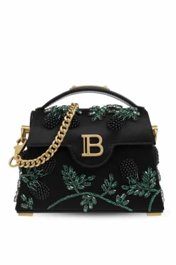 Balmain BLACK Handbag with shimmering appliqués