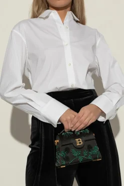 Balmain BLACK Handbag with shimmering appliqués