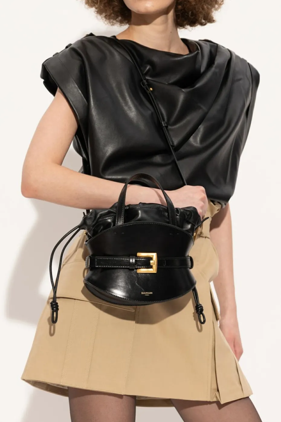 Balmain BLACK Handheld bag `Shuffle Mini`