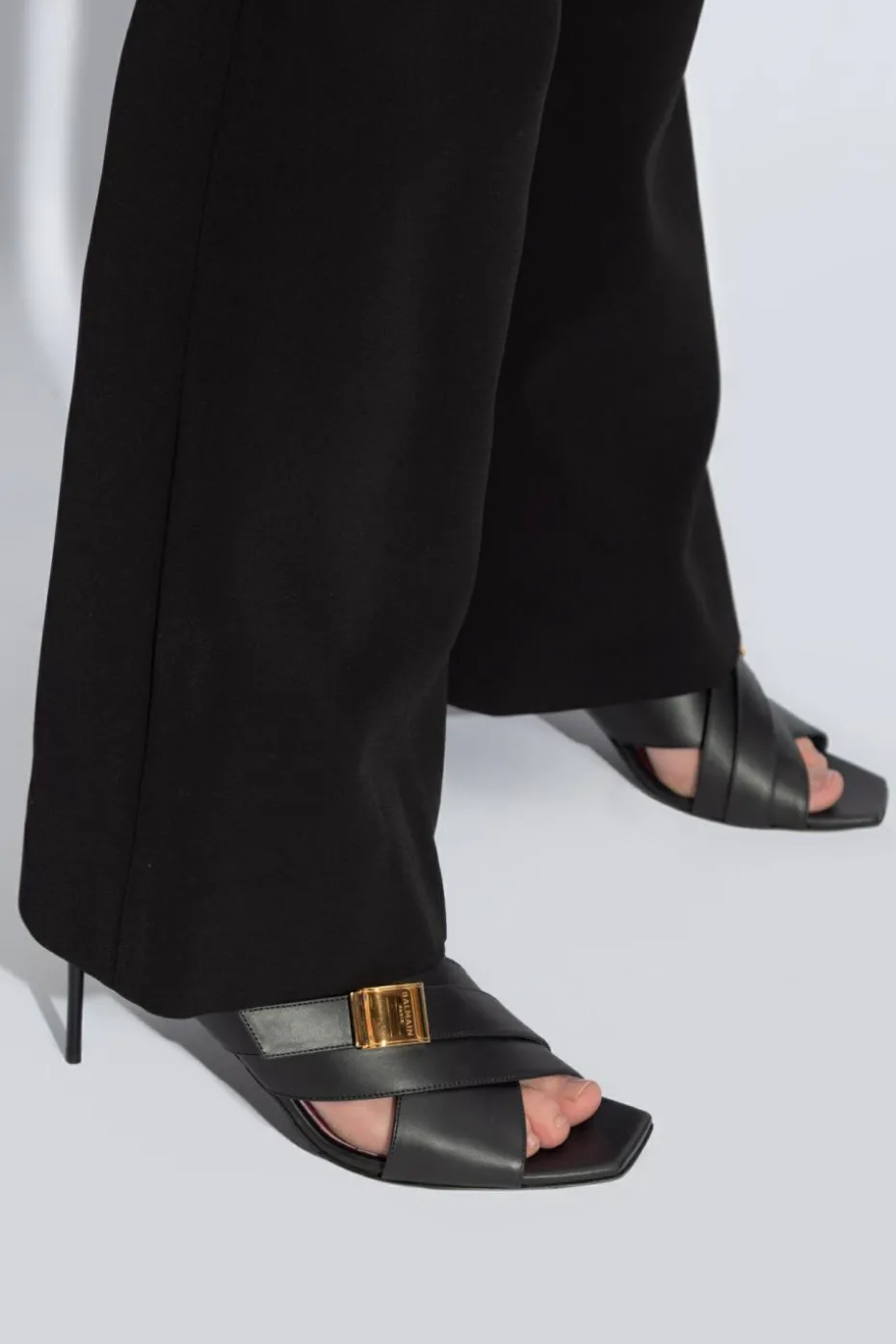 Balmain BLACK Heeled Slippers