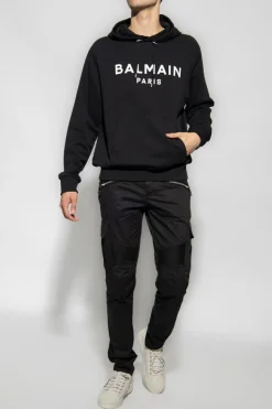 Balmain BLACK Hoodie with logo