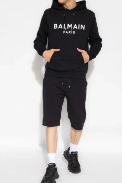 Balmain BLACK Hoodie with logo