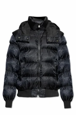 Balmain BLACK Insulated jacket with detachable hood