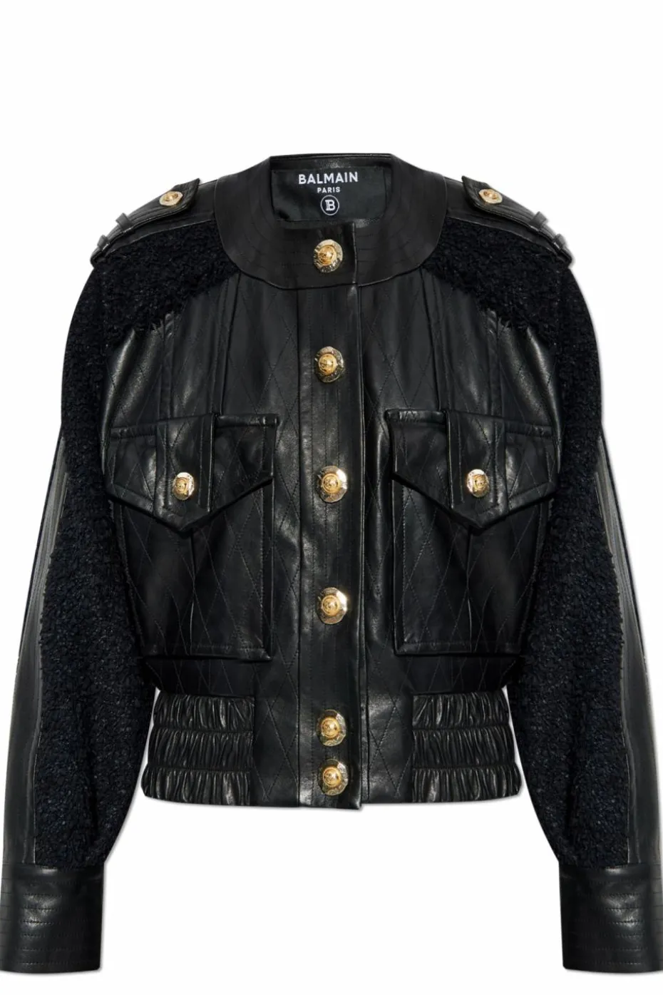 Balmain BLACK Jacket made of combined materials