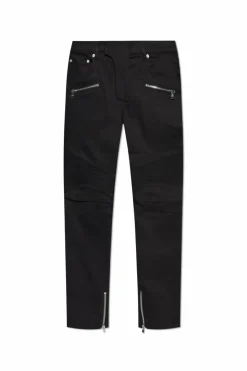 Balmain BLACK Jeans with sewn-in zippers at the legs