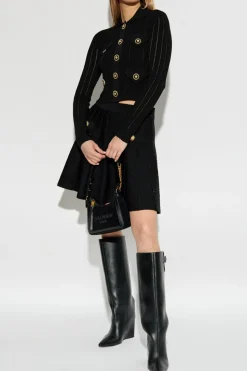 Balmain BLACK Lace sweater with collar