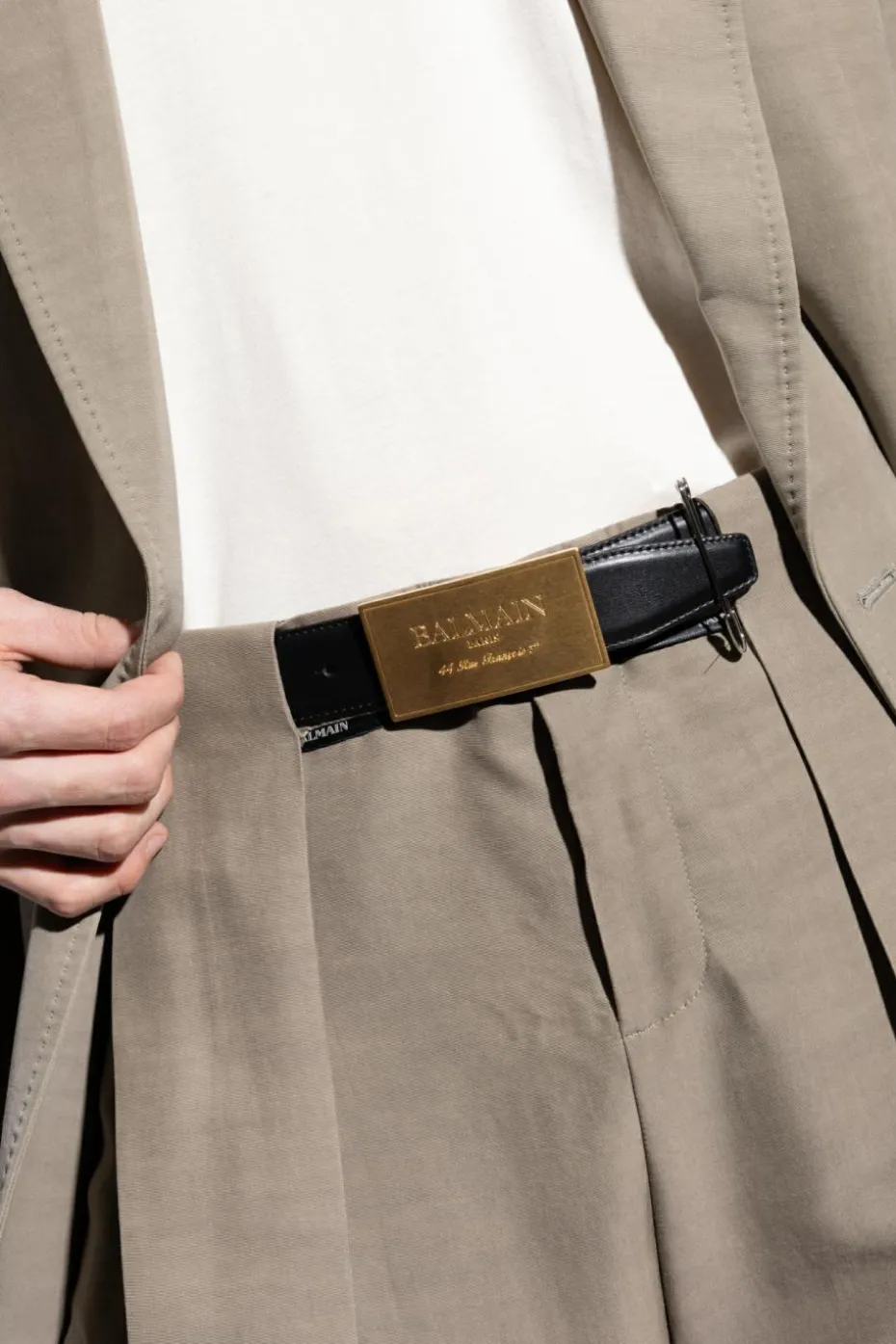 Balmain BLACK Leather belt