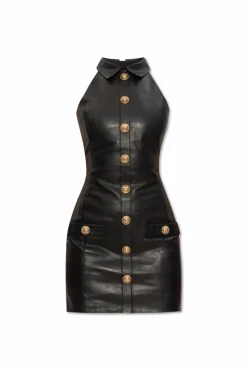 Balmain BLACK Leather dress
