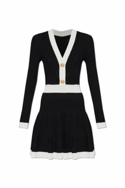 Balmain BLACK Long sleeve dress
