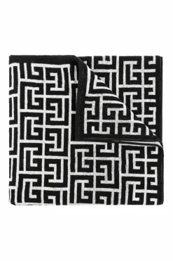 Balmain BLACK Monogram towel