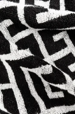 Balmain BLACK Monogram towel