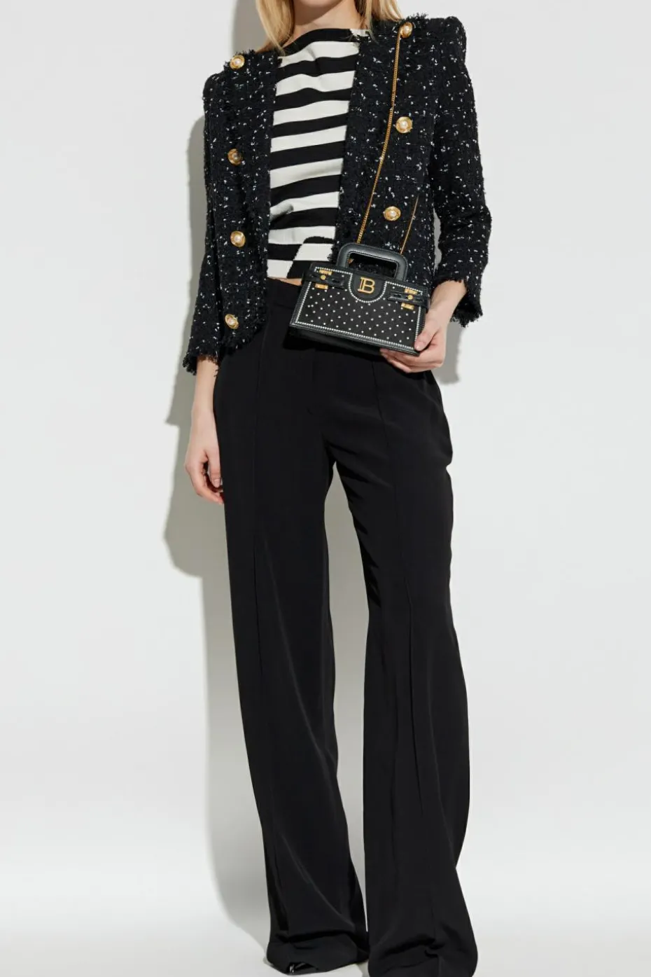 Balmain BLACK Pants with stitching on the legs