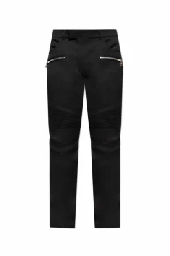 Balmain BLACK Pants with stitching on the legs