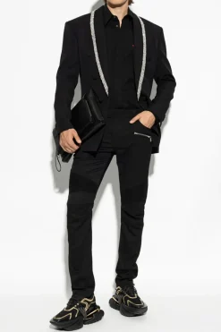 Balmain BLACK Pants with stitching on the legs