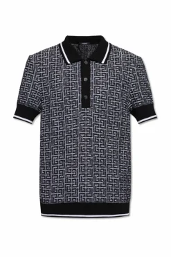 Balmain BLACK Polo with monogram