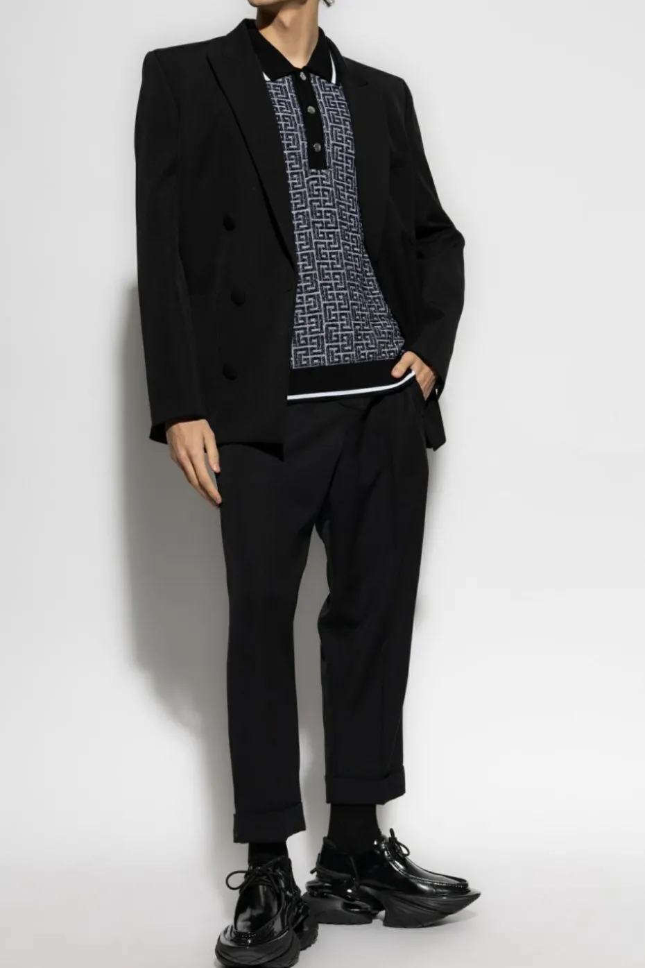 Balmain BLACK Polo with monogram