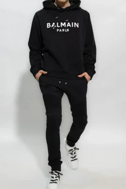 Balmain BLACK Printed hoodie