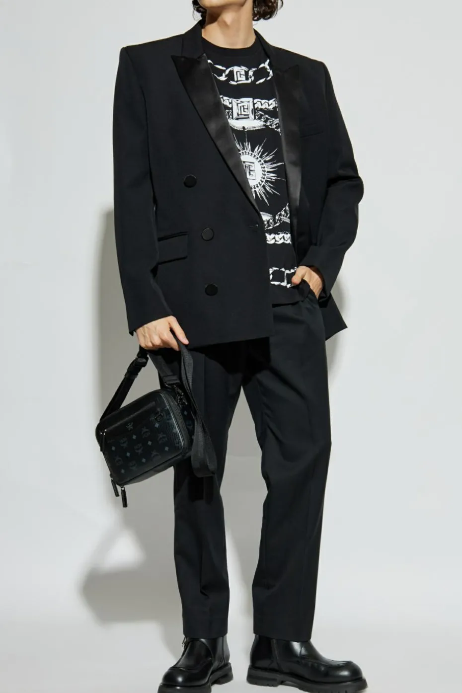 Balmain BLACK Printed T-shirt