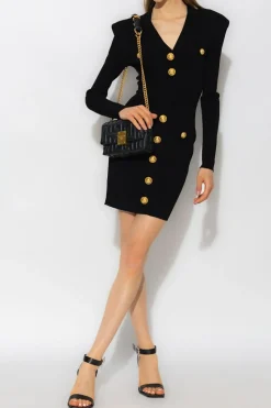 Balmain BLACK Ribbed dress
